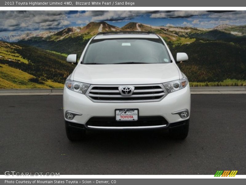 Blizzard White Pearl / Sand Beige 2013 Toyota Highlander Limited 4WD