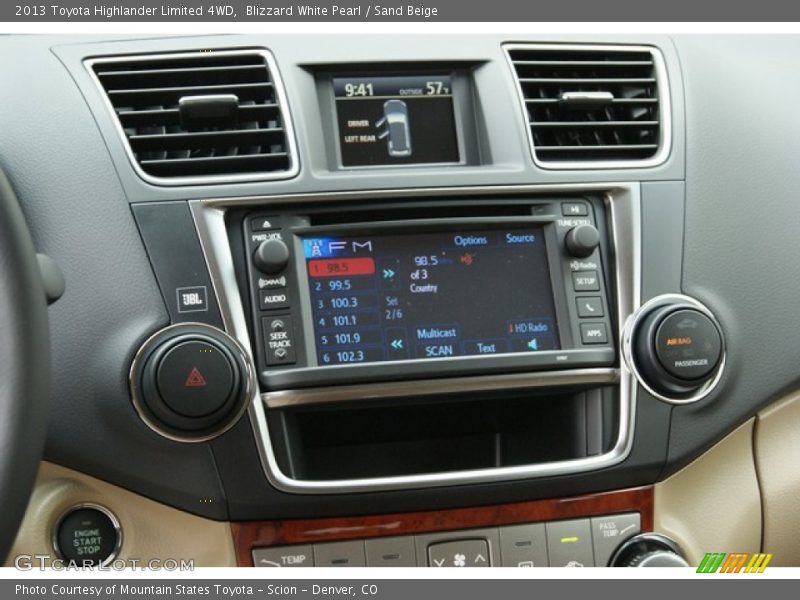 Blizzard White Pearl / Sand Beige 2013 Toyota Highlander Limited 4WD