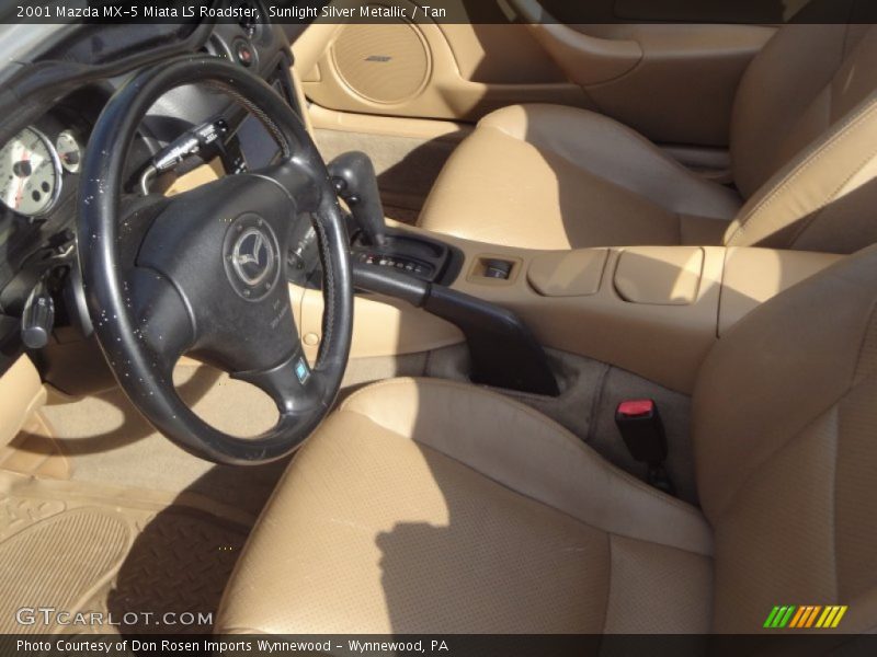 Sunlight Silver Metallic / Tan 2001 Mazda MX-5 Miata LS Roadster