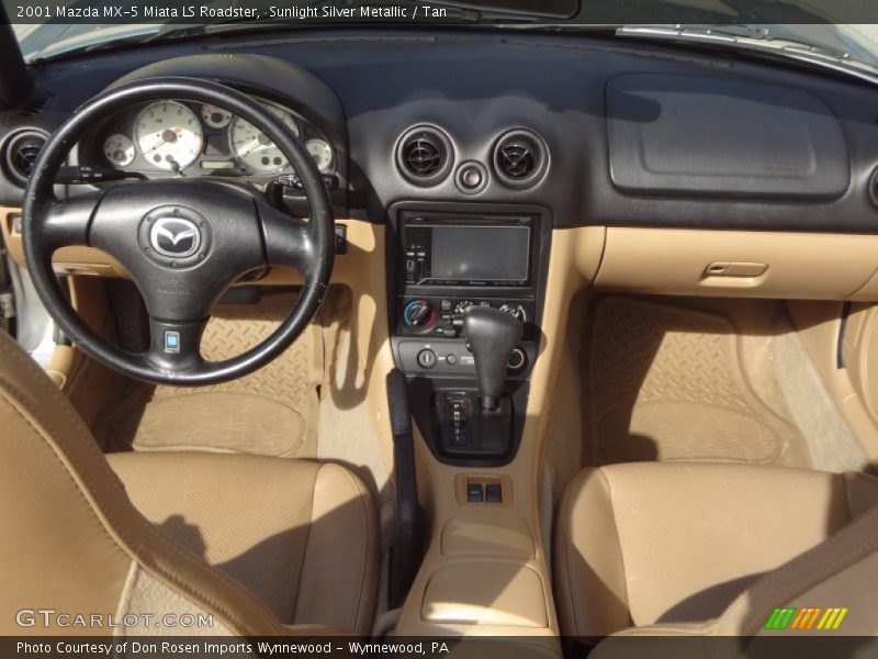 Sunlight Silver Metallic / Tan 2001 Mazda MX-5 Miata LS Roadster