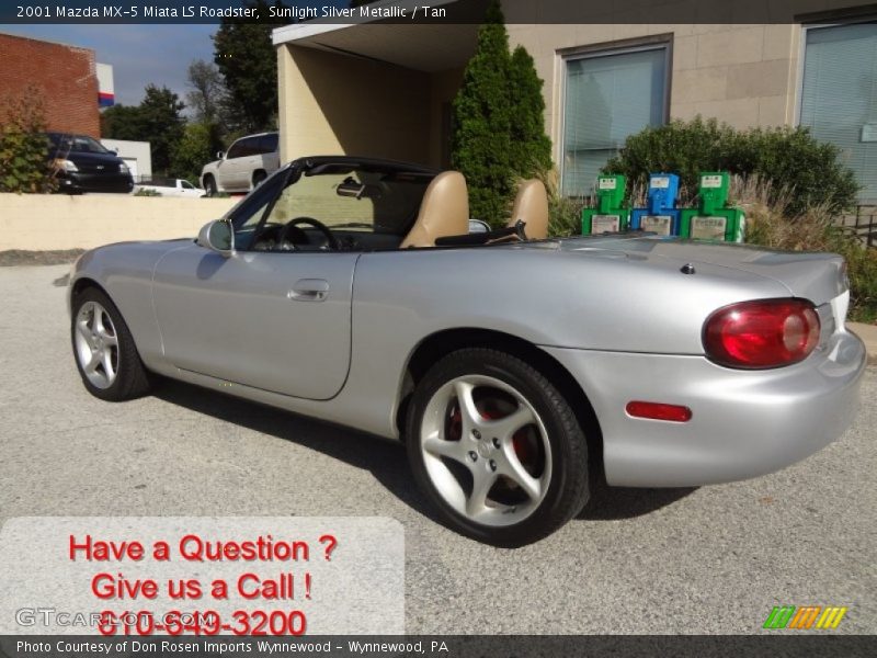 Sunlight Silver Metallic / Tan 2001 Mazda MX-5 Miata LS Roadster