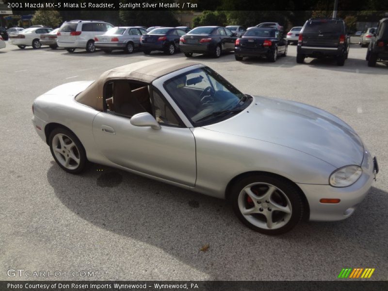 Sunlight Silver Metallic / Tan 2001 Mazda MX-5 Miata LS Roadster