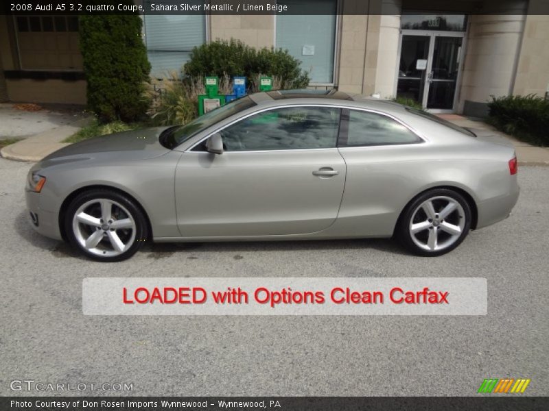Sahara Silver Metallic / Linen Beige 2008 Audi A5 3.2 quattro Coupe