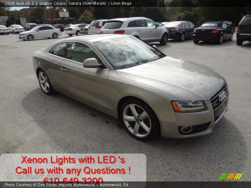 Sahara Silver Metallic / Linen Beige 2008 Audi A5 3.2 quattro Coupe