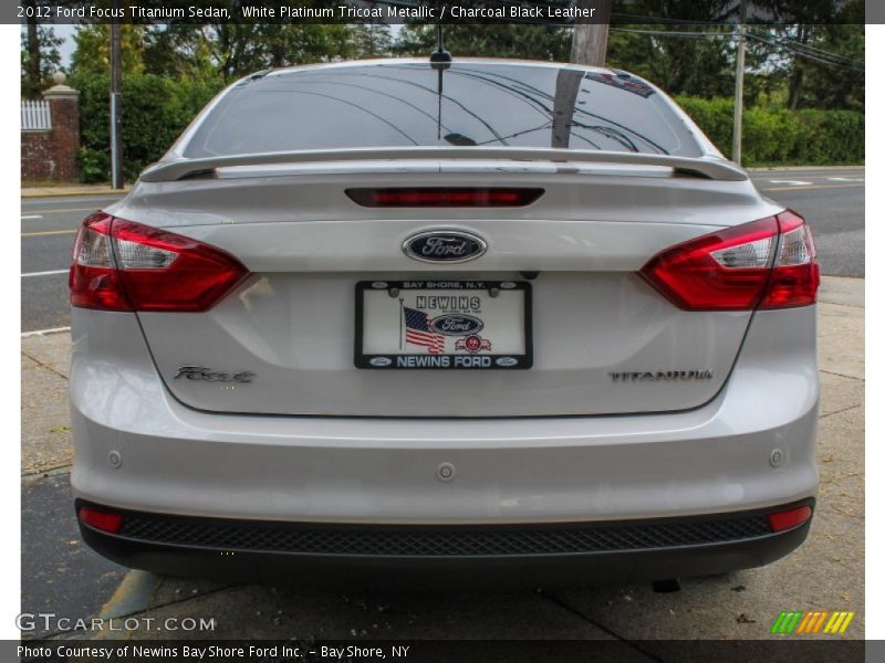 White Platinum Tricoat Metallic / Charcoal Black Leather 2012 Ford Focus Titanium Sedan