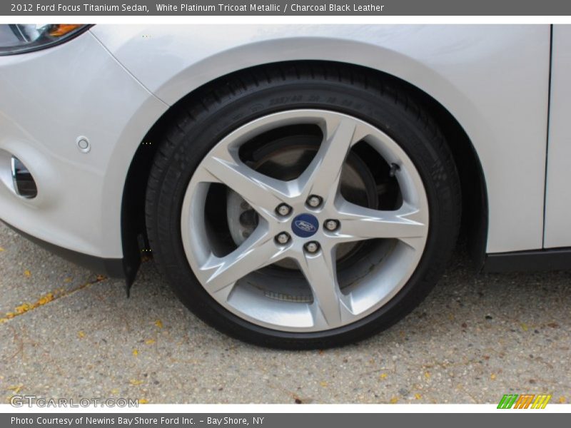 White Platinum Tricoat Metallic / Charcoal Black Leather 2012 Ford Focus Titanium Sedan