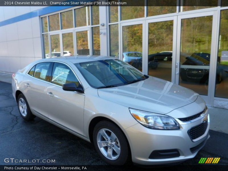 Champagne Silver Metallic / Jet Black/Titanium 2014 Chevrolet Malibu LS