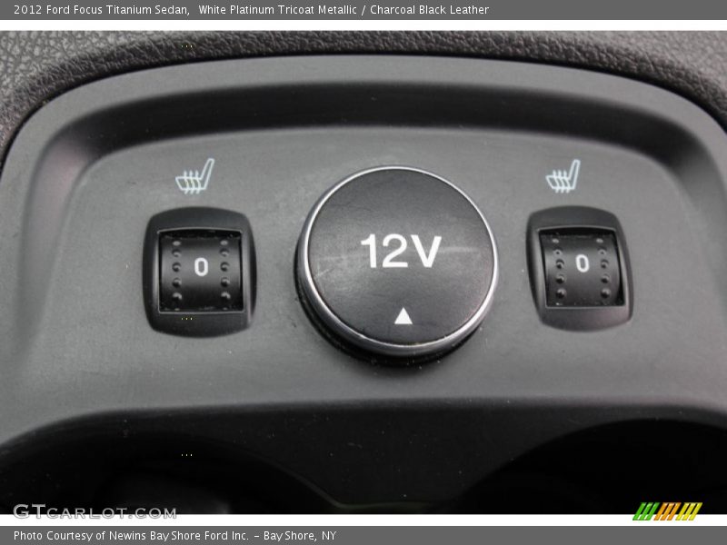 White Platinum Tricoat Metallic / Charcoal Black Leather 2012 Ford Focus Titanium Sedan
