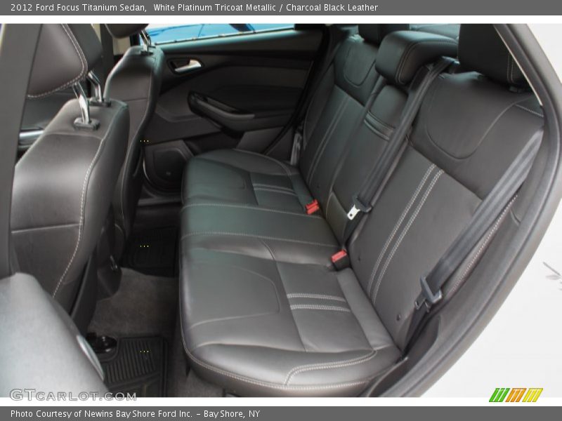 White Platinum Tricoat Metallic / Charcoal Black Leather 2012 Ford Focus Titanium Sedan