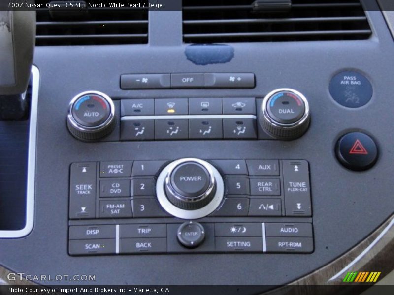 Nordic White Pearl / Beige 2007 Nissan Quest 3.5 SE