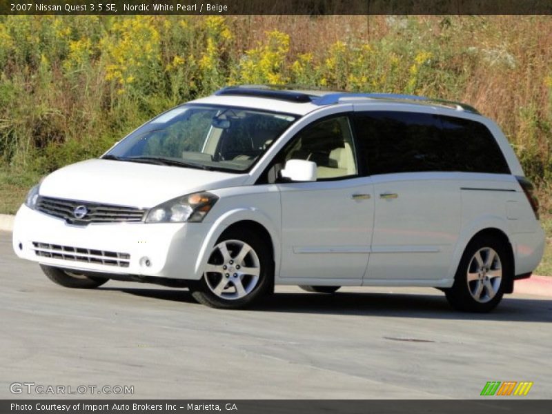 Nordic White Pearl / Beige 2007 Nissan Quest 3.5 SE