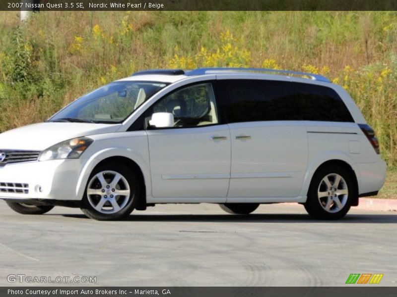 Nordic White Pearl / Beige 2007 Nissan Quest 3.5 SE