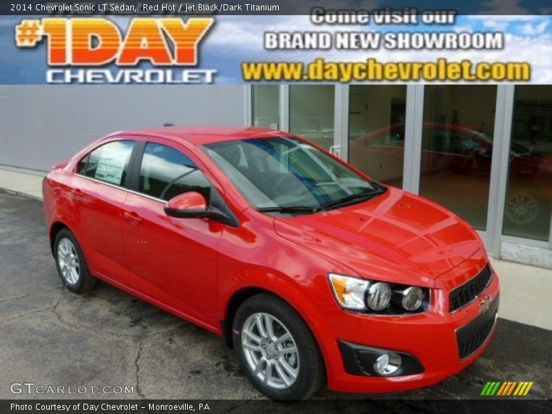 Red Hot / Jet Black/Dark Titanium 2014 Chevrolet Sonic LT Sedan
