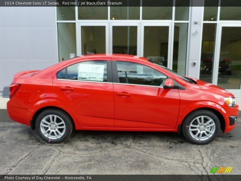 Red Hot / Jet Black/Dark Titanium 2014 Chevrolet Sonic LT Sedan