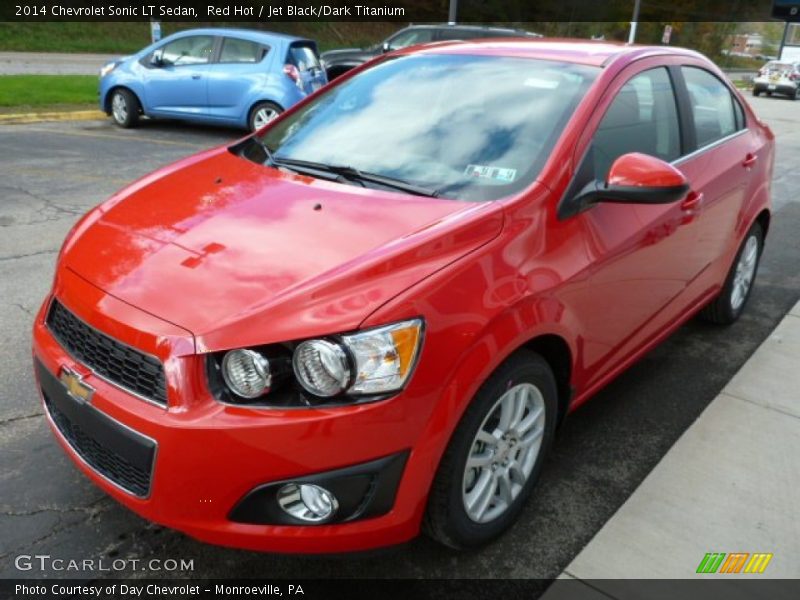 Red Hot / Jet Black/Dark Titanium 2014 Chevrolet Sonic LT Sedan