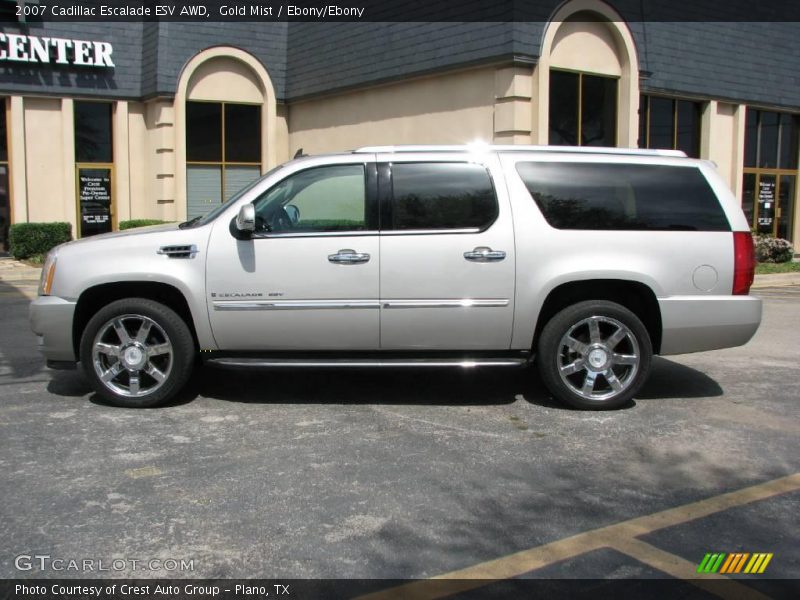 Gold Mist / Ebony/Ebony 2007 Cadillac Escalade ESV AWD