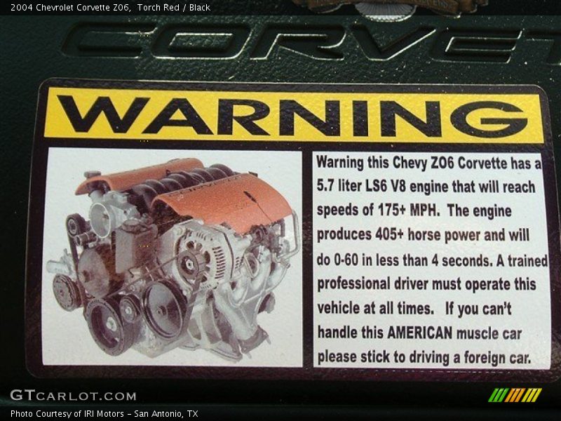 Torch Red / Black 2004 Chevrolet Corvette Z06