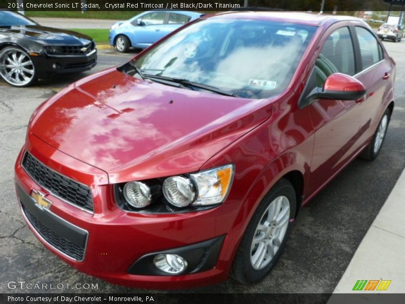 Crystal Red Tintcoat / Jet Black/Dark Titanium 2014 Chevrolet Sonic LT Sedan