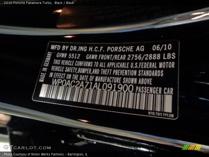 Black / Black 2010 Porsche Panamera Turbo