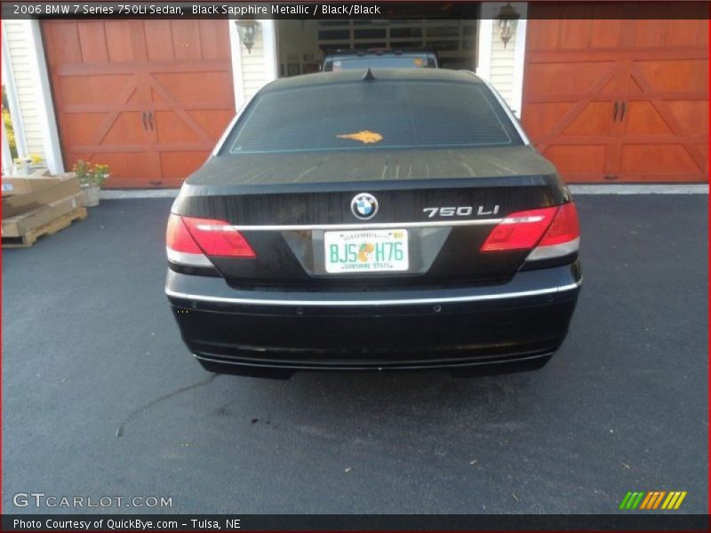 Black Sapphire Metallic / Black/Black 2006 BMW 7 Series 750Li Sedan