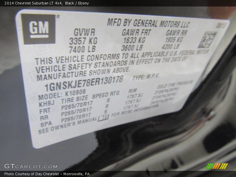 Black / Ebony 2014 Chevrolet Suburban LT 4x4
