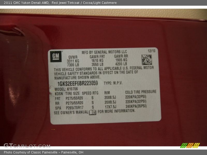 Red Jewel Tintcoat / Cocoa/Light Cashmere 2011 GMC Yukon Denali AWD