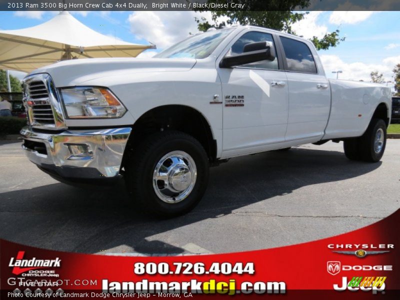 Bright White / Black/Diesel Gray 2013 Ram 3500 Big Horn Crew Cab 4x4 Dually