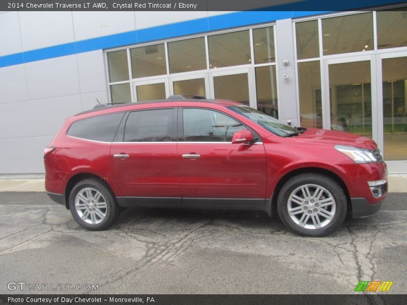 Crystal Red Tintcoat / Ebony 2014 Chevrolet Traverse LT AWD