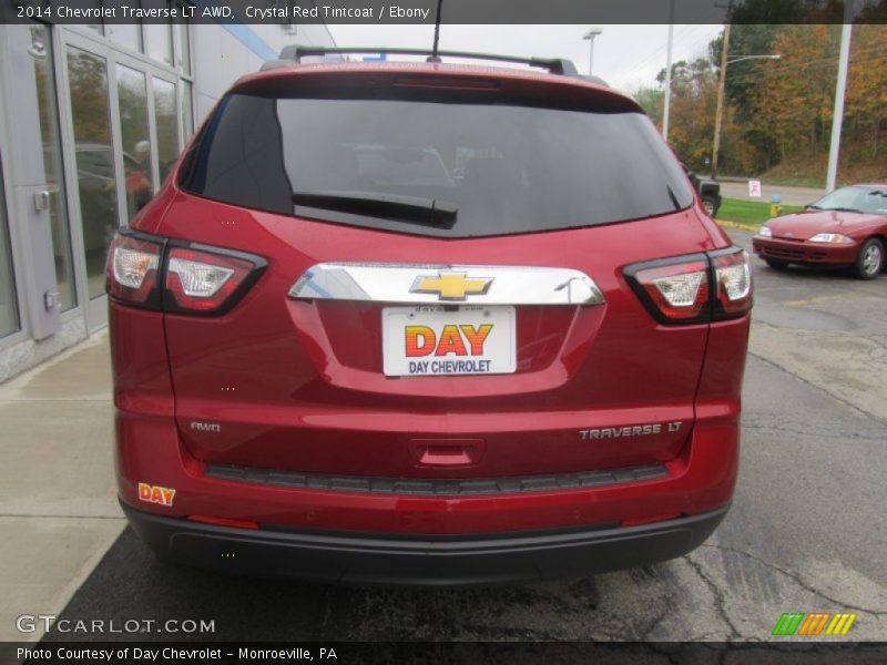 Crystal Red Tintcoat / Ebony 2014 Chevrolet Traverse LT AWD