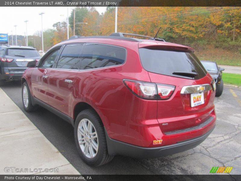 Crystal Red Tintcoat / Ebony 2014 Chevrolet Traverse LT AWD