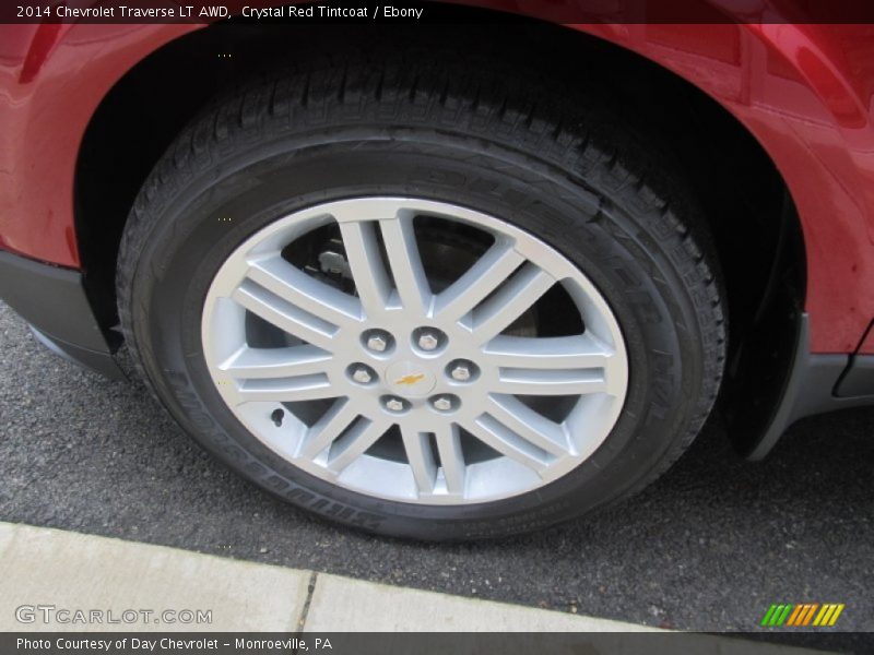 Crystal Red Tintcoat / Ebony 2014 Chevrolet Traverse LT AWD