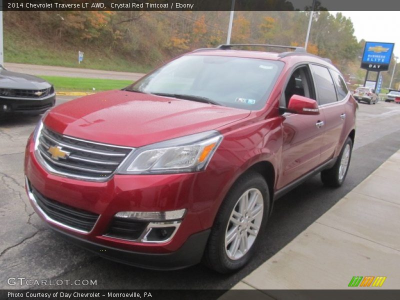 Crystal Red Tintcoat / Ebony 2014 Chevrolet Traverse LT AWD