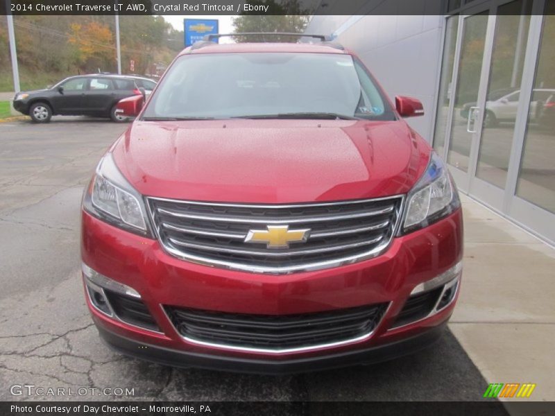 Crystal Red Tintcoat / Ebony 2014 Chevrolet Traverse LT AWD