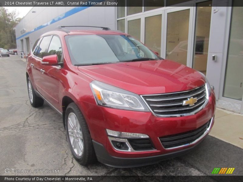 Crystal Red Tintcoat / Ebony 2014 Chevrolet Traverse LT AWD