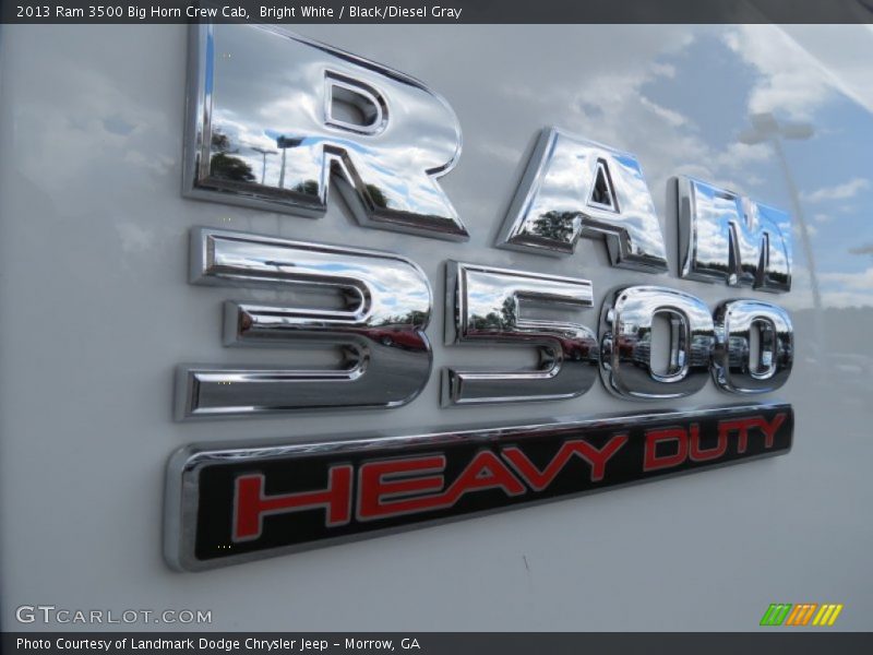 Bright White / Black/Diesel Gray 2013 Ram 3500 Big Horn Crew Cab