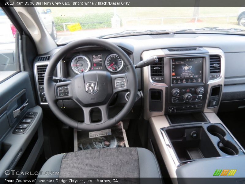 Bright White / Black/Diesel Gray 2013 Ram 3500 Big Horn Crew Cab