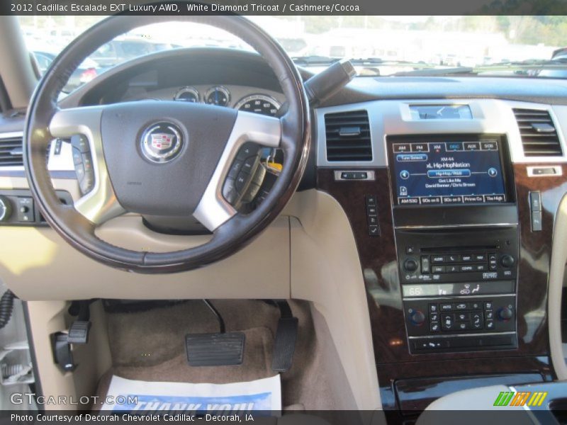 White Diamond Tricoat / Cashmere/Cocoa 2012 Cadillac Escalade EXT Luxury AWD