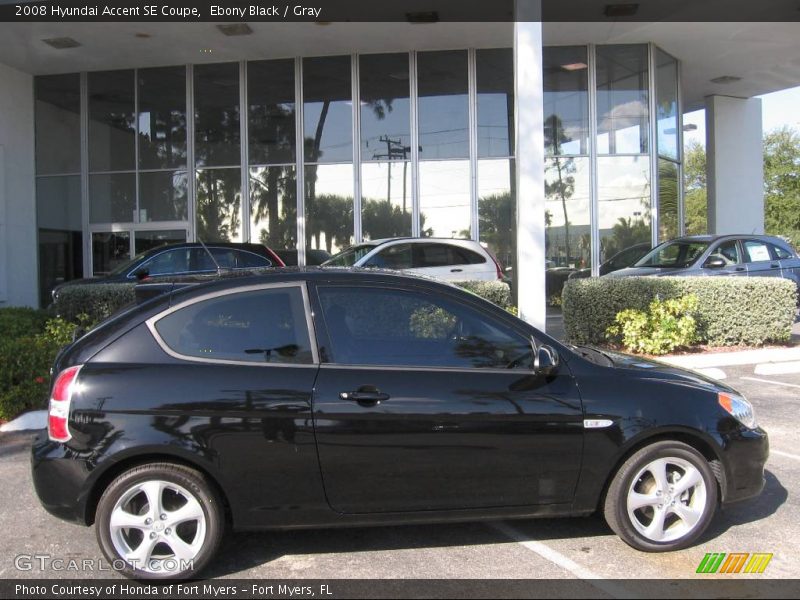 Ebony Black / Gray 2008 Hyundai Accent SE Coupe