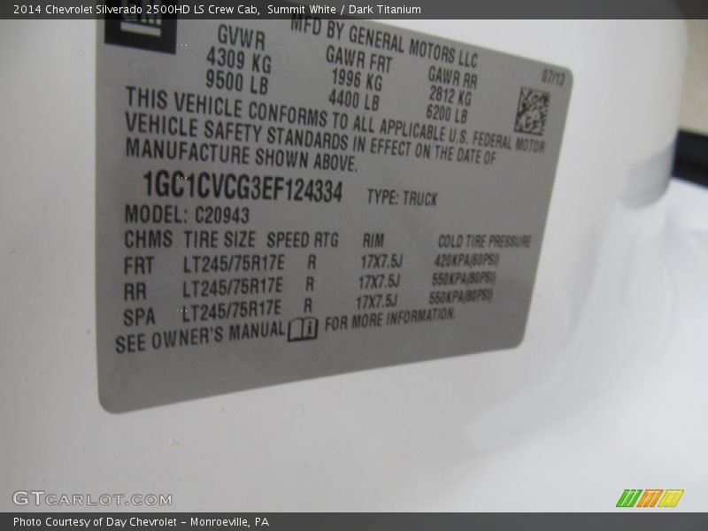 Summit White / Dark Titanium 2014 Chevrolet Silverado 2500HD LS Crew Cab
