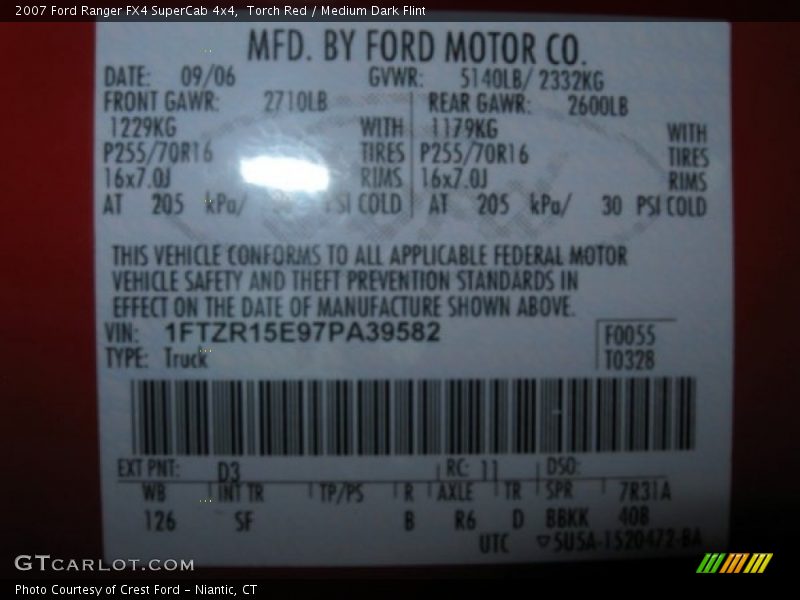 Torch Red / Medium Dark Flint 2007 Ford Ranger FX4 SuperCab 4x4