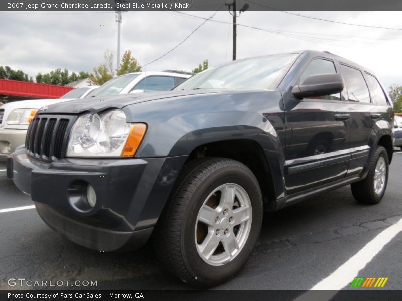Steel Blue Metallic / Khaki 2007 Jeep Grand Cherokee Laredo