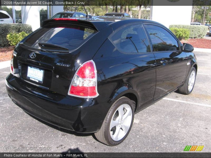 Ebony Black / Gray 2008 Hyundai Accent SE Coupe