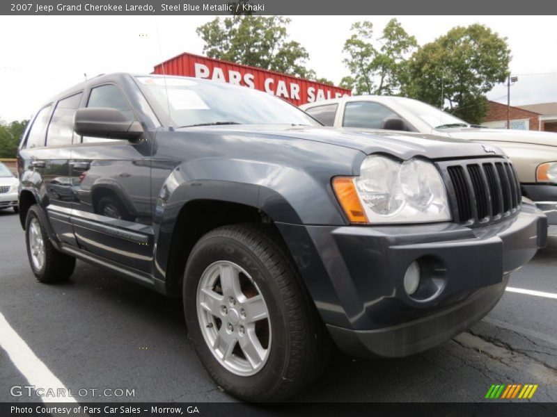 Steel Blue Metallic / Khaki 2007 Jeep Grand Cherokee Laredo