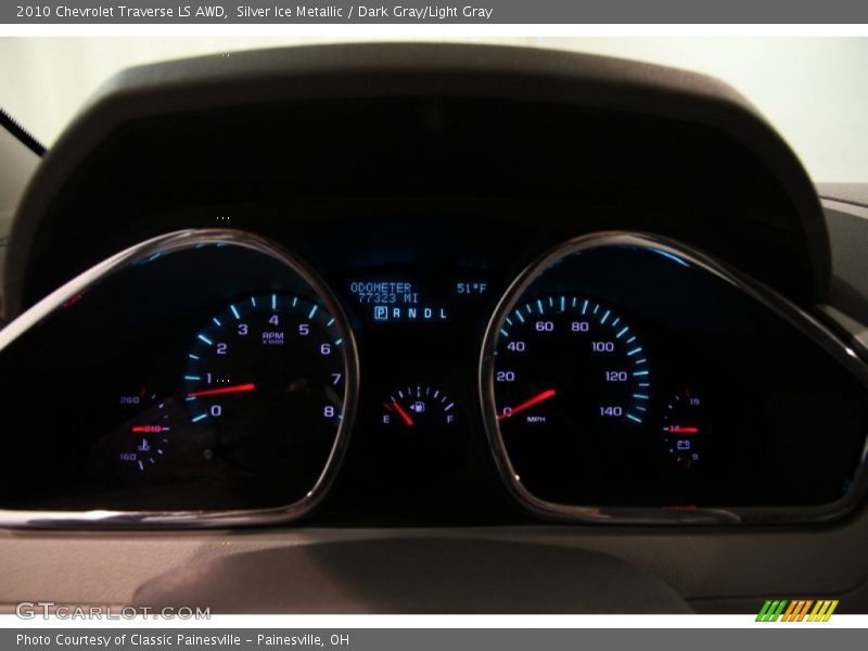 Silver Ice Metallic / Dark Gray/Light Gray 2010 Chevrolet Traverse LS AWD