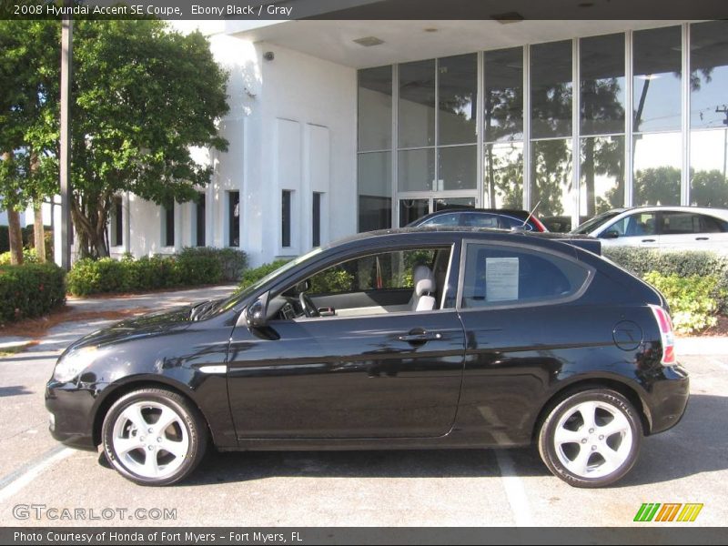 Ebony Black / Gray 2008 Hyundai Accent SE Coupe