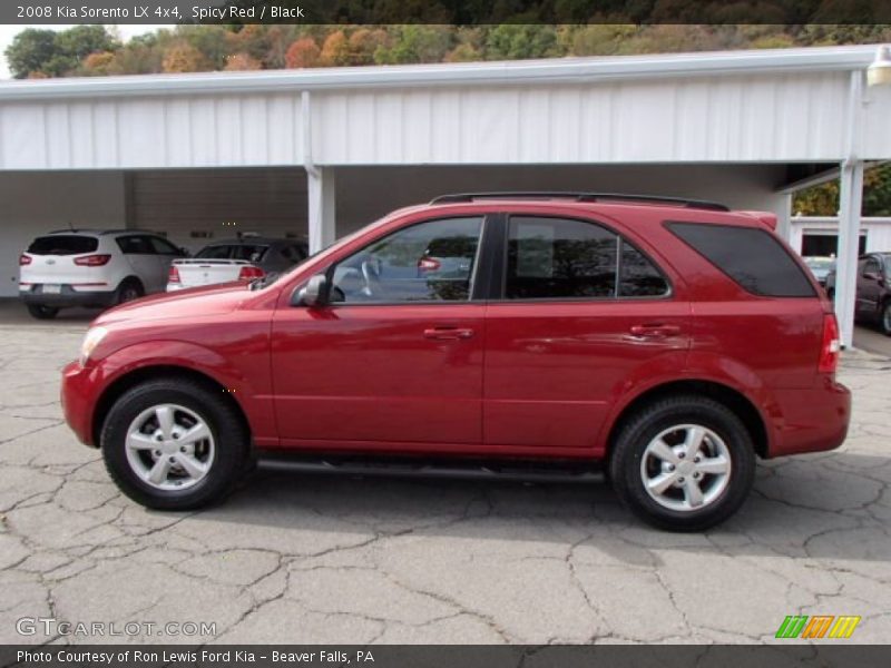 Spicy Red / Black 2008 Kia Sorento LX 4x4