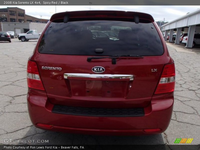Spicy Red / Black 2008 Kia Sorento LX 4x4