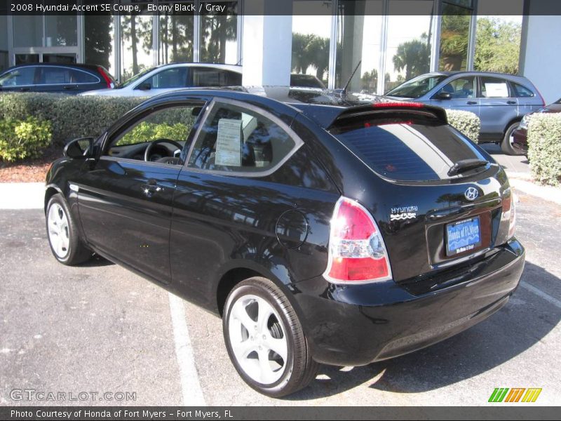 Ebony Black / Gray 2008 Hyundai Accent SE Coupe