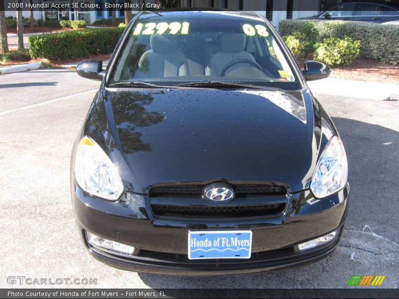 Ebony Black / Gray 2008 Hyundai Accent SE Coupe