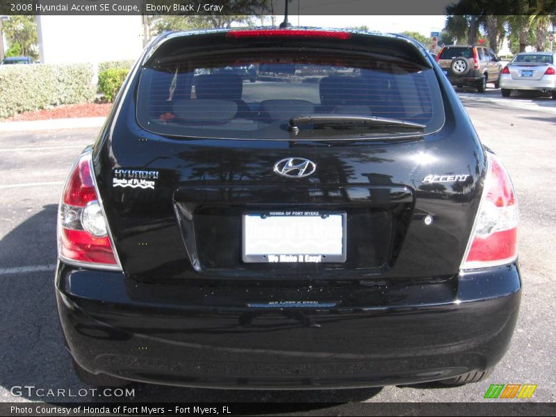 Ebony Black / Gray 2008 Hyundai Accent SE Coupe